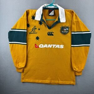 Australia Rugby Union Jersey Mens Large Canterbury Wallabies Shirt Cotton